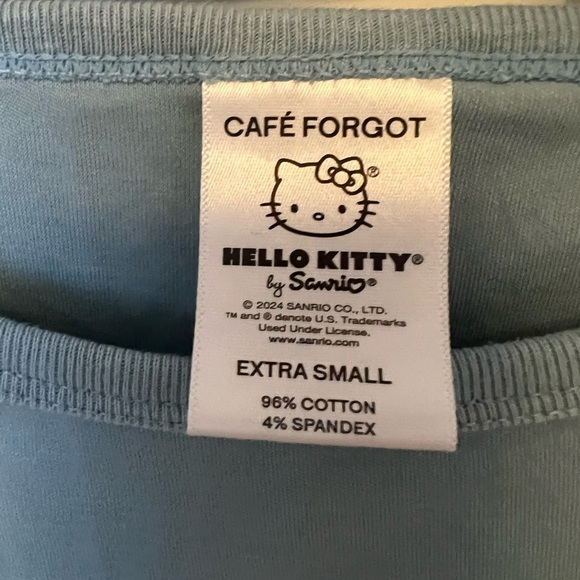 CAFE FORGOT X Sanrio Hello Kitty® Graphic T-Shirt Blue Size XS 50th Anniversary - Picture 6 of 6
